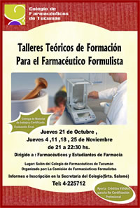 Talleres Te&oacute;ricos de Formaci&oacute;n para el Farmac&eacute;utico Formulista