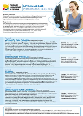 Afiche: Cursos Online Primer Semestre 2012